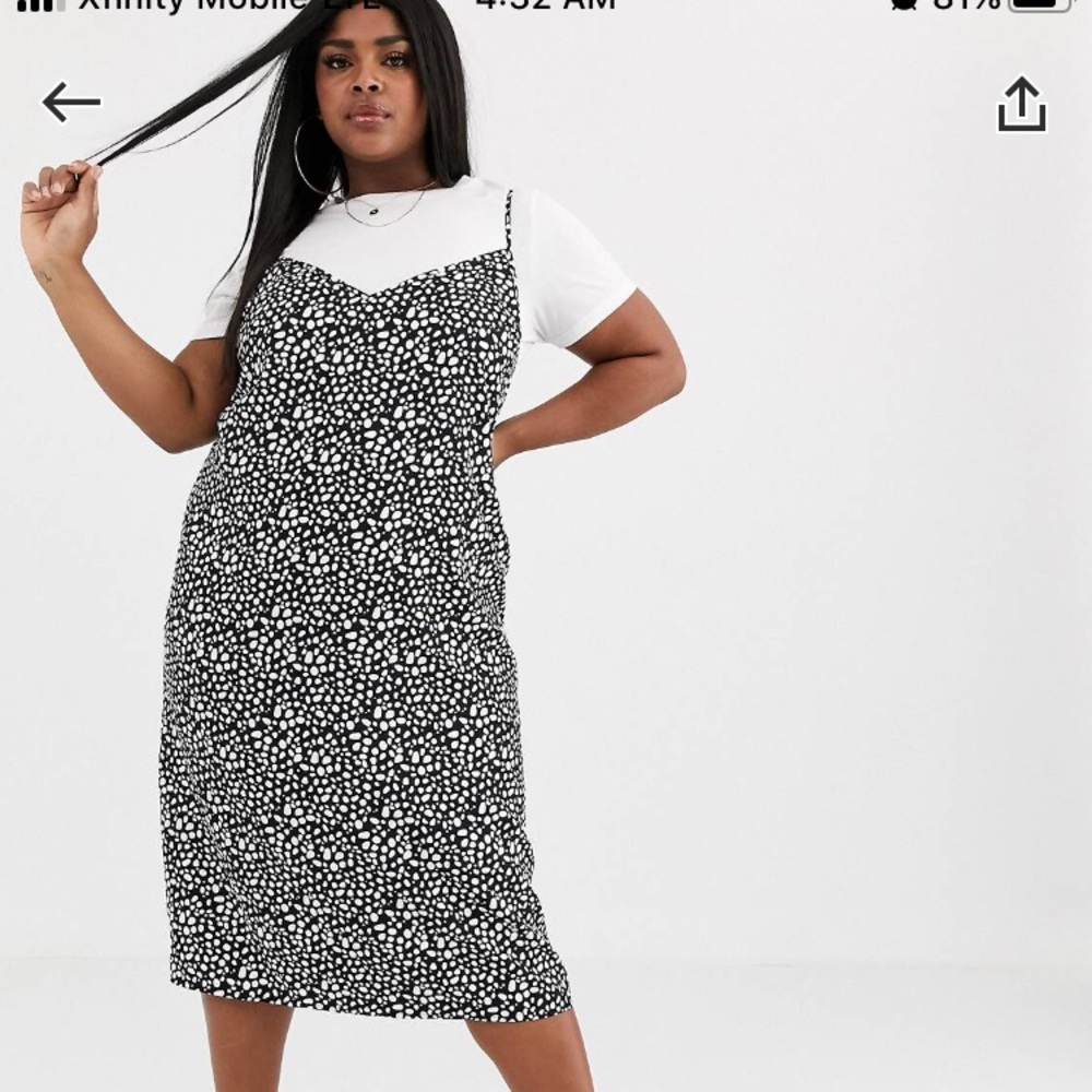 ASOS DESIGN curve midi cami slip dress